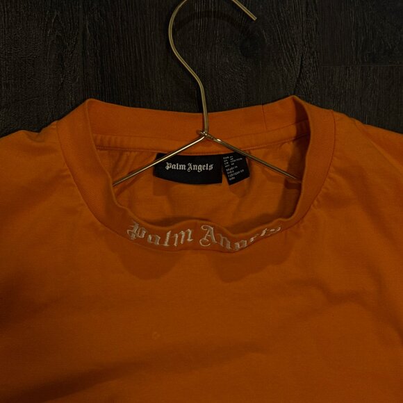 Palm Angels Orange Logo Mens T-Shirt – Size Medium, Like New - Picture 5 of 9